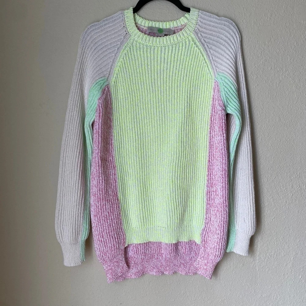 Stella McCartney colorblock sweater knitted long lined, size 40